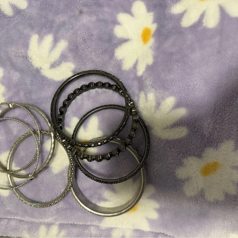 Stylish Silver and Black Bangle Set
You get all for one low price - Picture 10 of 12
